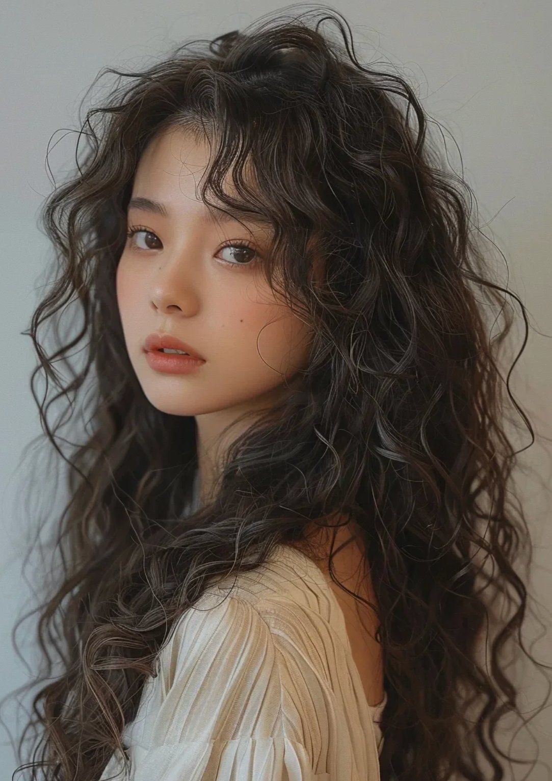 卷发女孩的自然魅力