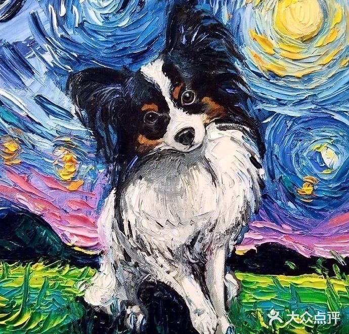 当梵高的《星月夜》遇上可爱的狗子🐶