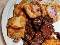 黑椒牛仔骨炒年糕-绿茶餐厅(乐峰广场店)