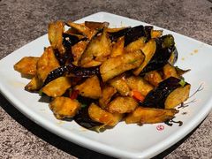 风味茄子-华盛园卷子王农家菜水库鱼