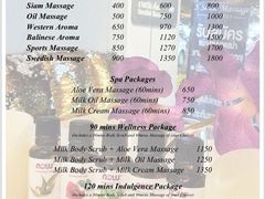 价目表-S’Sense Massage Suan Plu