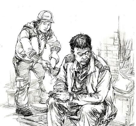 优秀的组合人物速写作品欣赏[礼花][礼花]