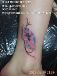脚踝 花纹身（温州瓯海瞿溪店）-温州魔刺魂纹身