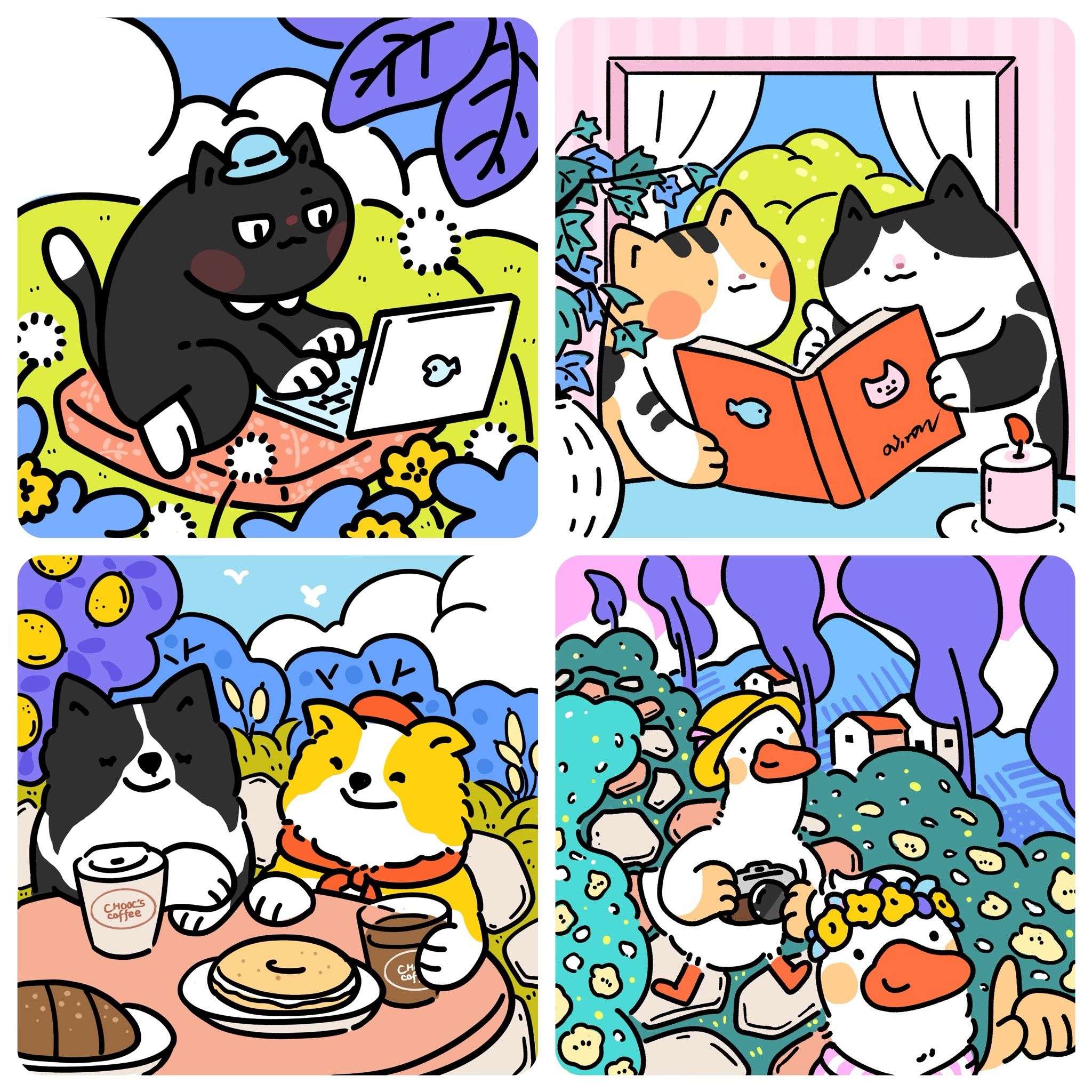 画一波猫猫狗狗🖼️生活中不能没有小动物🐱🐶
