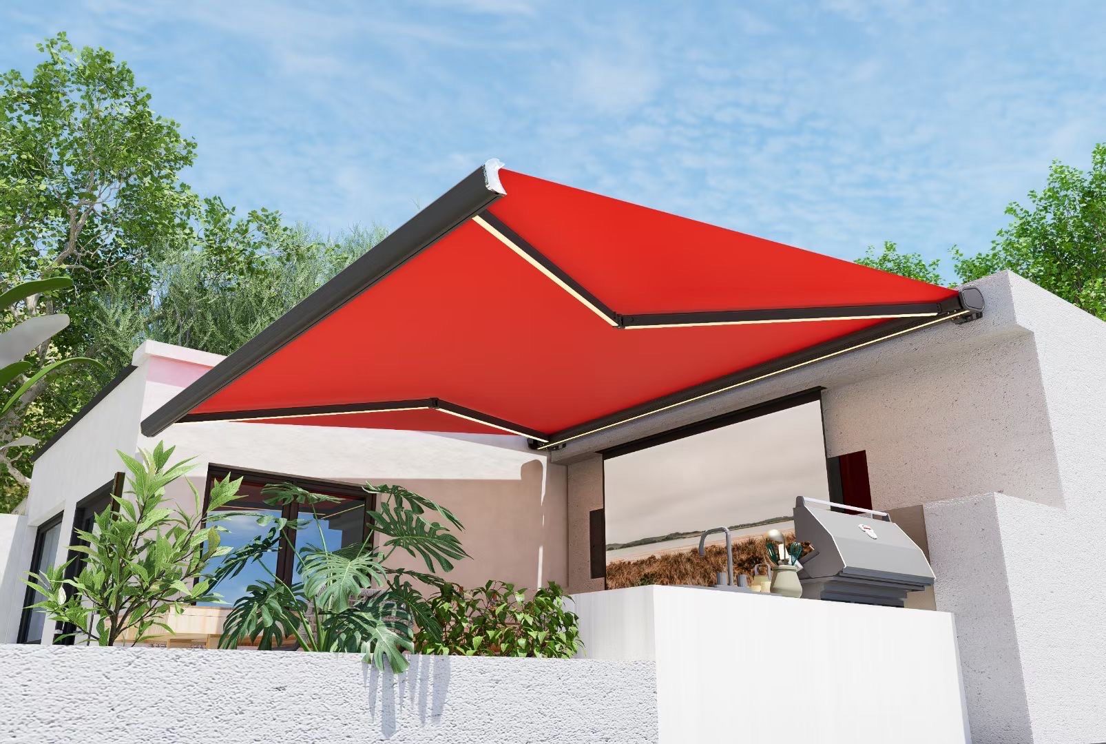 深圳伸缩雨棚活动雨棚遮阳篷阳台遮棚