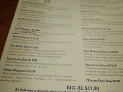 菜单-Fergburger(皇后镇店)