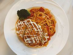 茄汁炸猪扒意粉-about(丹霞庄店)