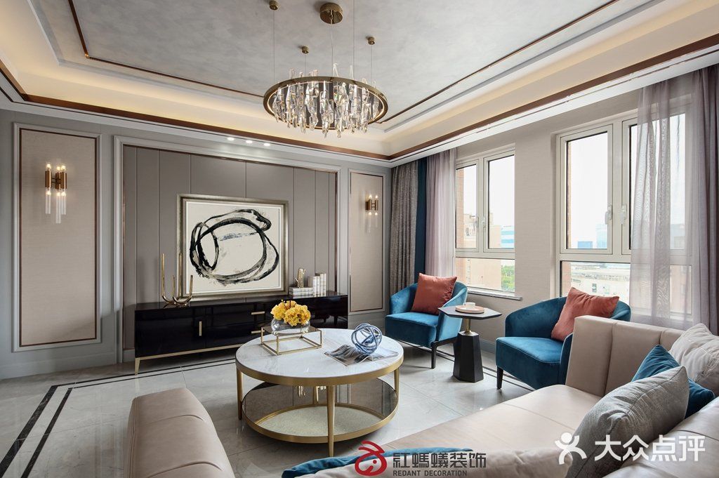 180㎡实景 | 大理石地板+黄铜软装，处处透着精致轻奢