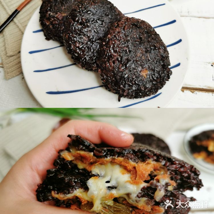 紫米肉松芝士爆浆饭团,幸福的爆浆口感