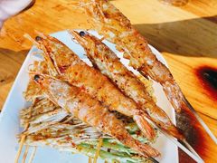 泰国明虾-路边摊小炉子烧烤