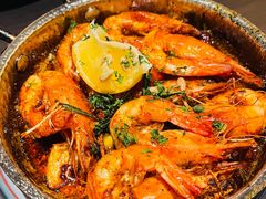橄榄油蒜香煎虾-庐灶江南·江南菜·四合院Bistro(东直门雍和宫·原华侨宾馆店)