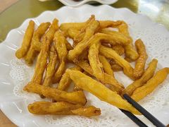 蛋清炸沙虫-明记海鲜美食老字号(明记总店)