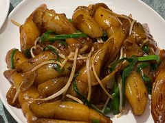 韭菜芽菜炒猪肠粉-花城苑广府菜(侨鑫店)