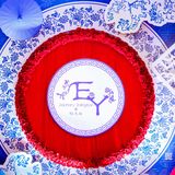 红蓝撞色新中式婚礼 | 时尚立体感超强
