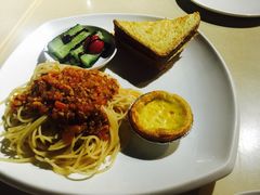 肉酱面+蛋挞+西多士+蔬菜-吉姆丽德乡村西餐厅(闵行交大店)