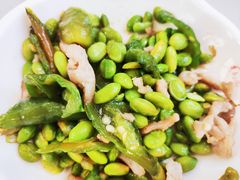 青椒毛豆肉丝浇-老盛兴汤包馆(华灵店)