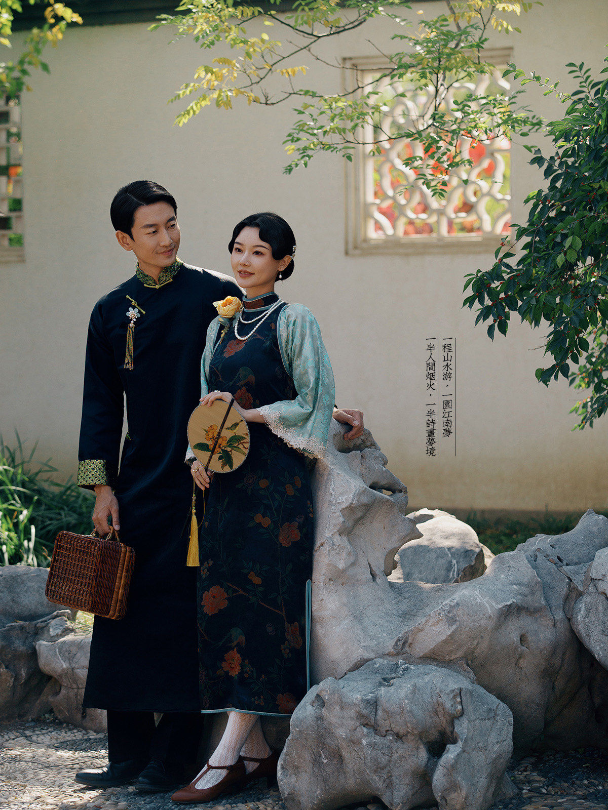 民国复古!高贵典雅的中式园林旗袍婚纱照