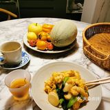 一人食之鲜虾仁青菜炒年糕