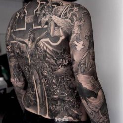 欧美满背 花臂纹身 武汉纹身-武汉湖佛纹身