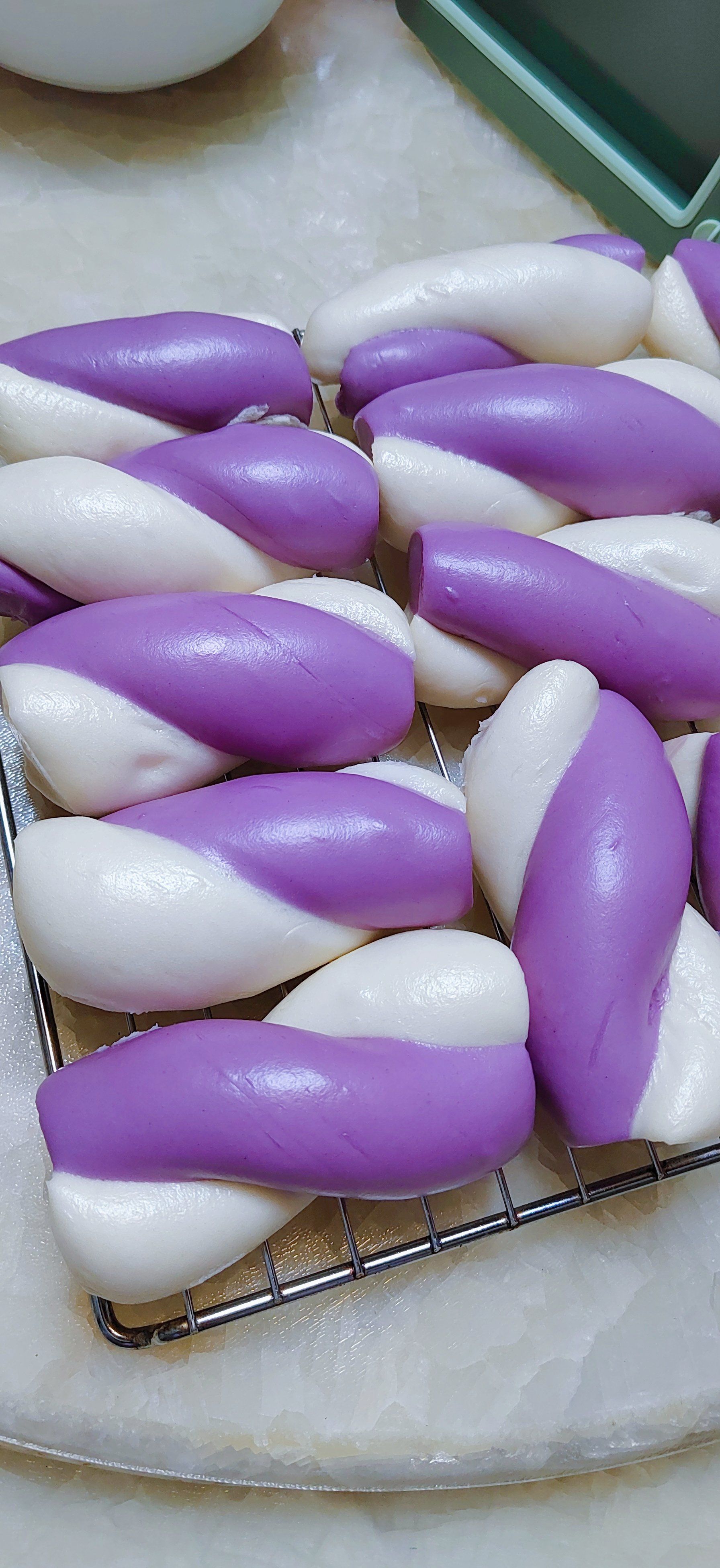 今日份双色紫薯馒头