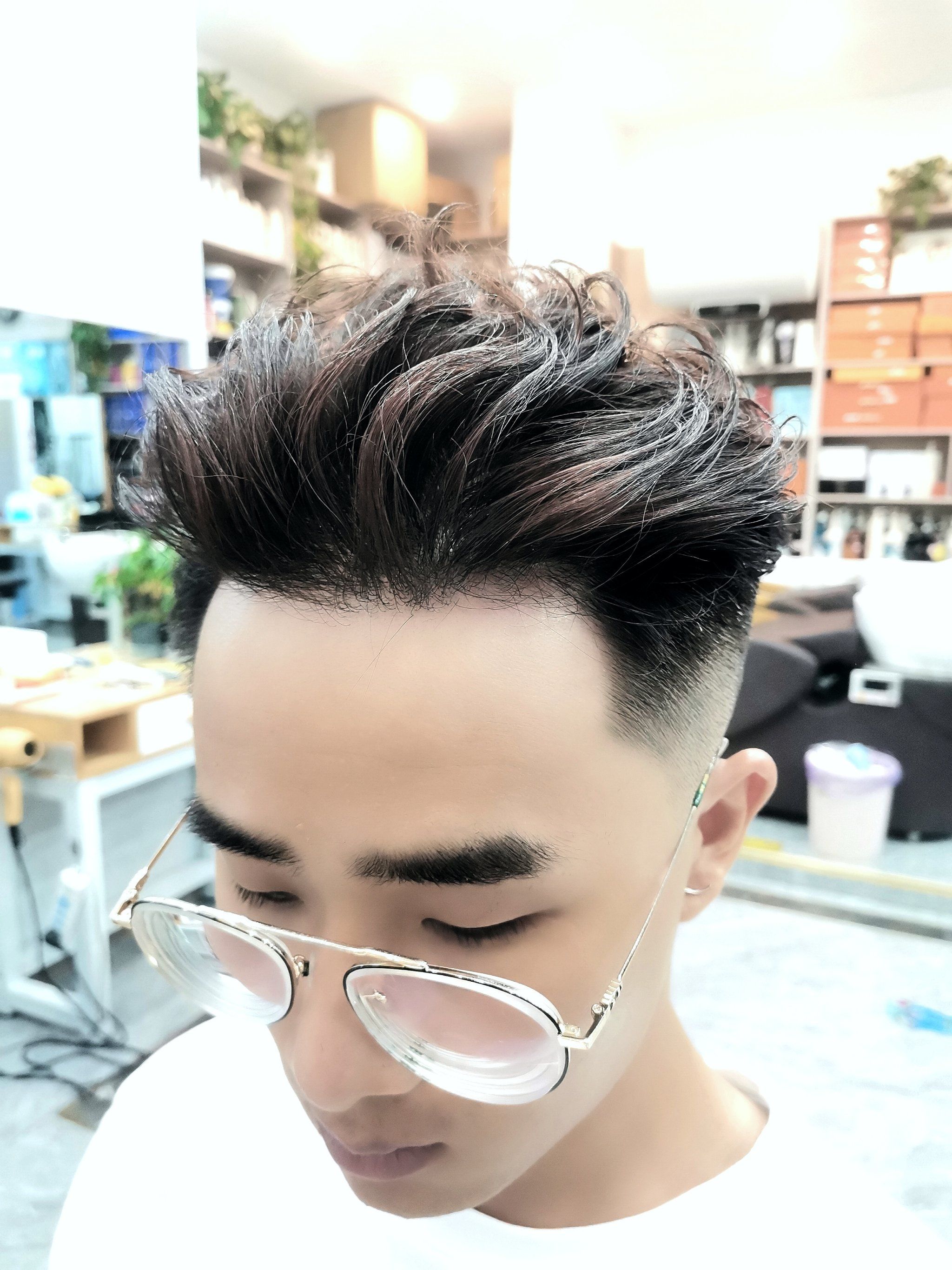 男士后背纹理烫发