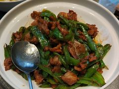 杭椒炒土猪肉-渔舟意·湖南家宴(萝岗纳金城店)