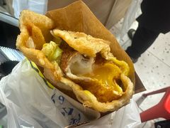 -小红车炸蛋葱油饼