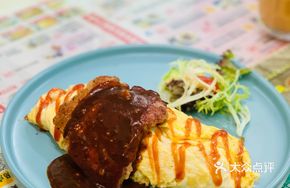 Black Pepper Beef Omelette Rice