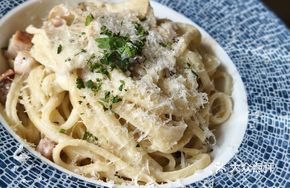 Bacon Mushroom Cream Pasta