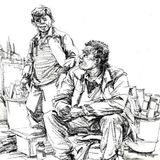 优秀的组合人物速写作品欣赏[礼花][礼花]