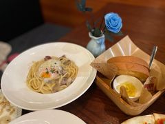 奶油培根意大利面-斯比特花园西餐厅(东方商厦店)