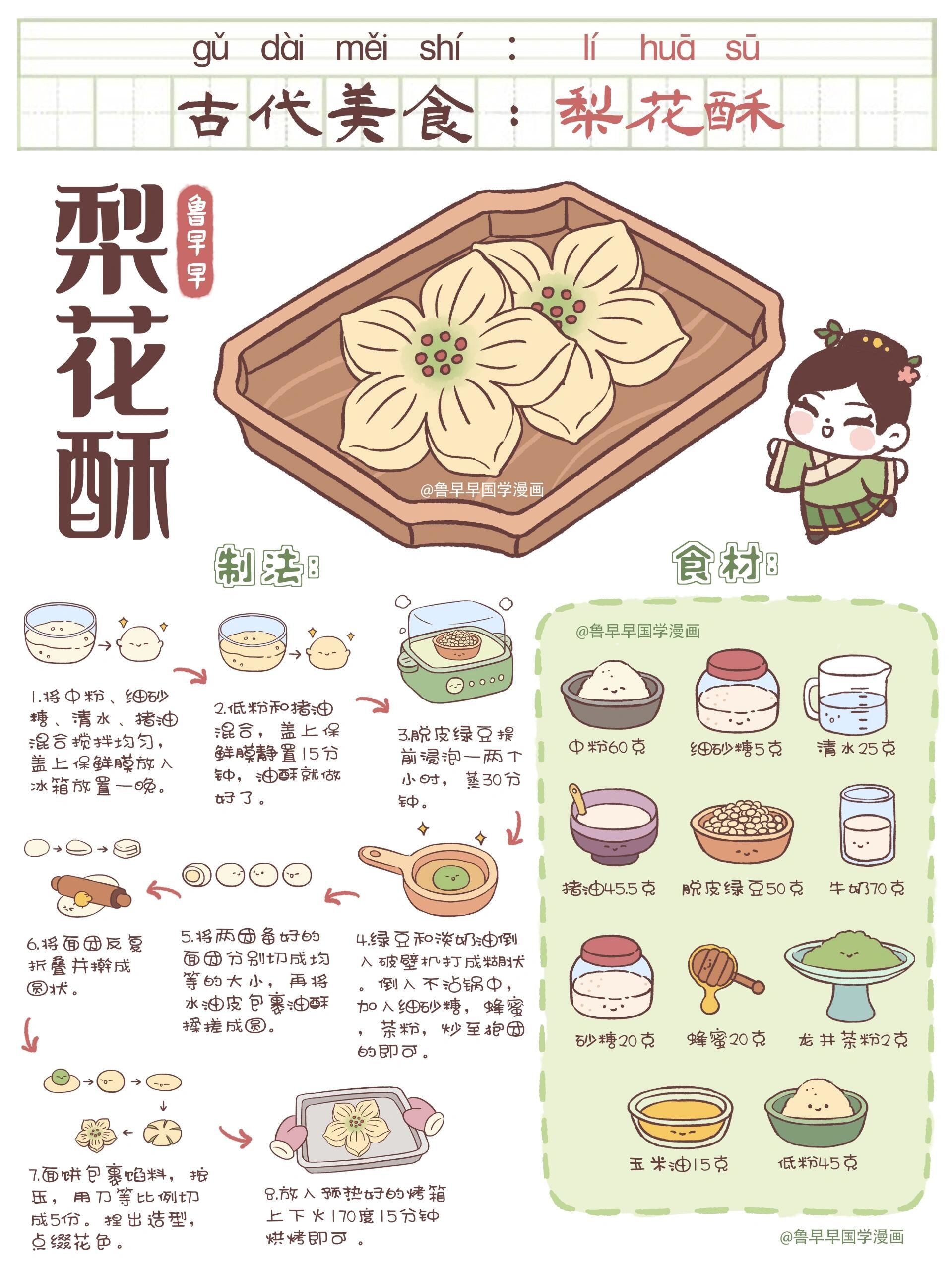 古代美食一-传统糕点梨花酥