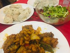孜然爆双花-大眼锅贴水饺(河东店)