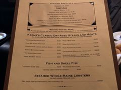 菜单-Keens Steakhouse