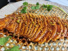 素风味竹烤鱼-天天向上素食餐厅(五台山店)
