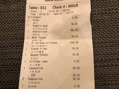 账单-弗兰克牛排西餐厅Ribone steak house(柠檬花园店)