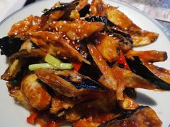 风味茄子-华盛园卷子王农家菜水库鱼