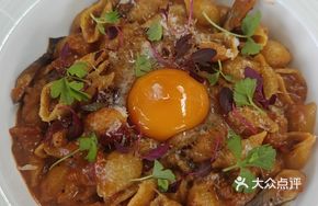Orecchiette Pasta with Meat Sauce and Termitomyces