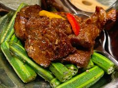 秋葵煎炒西冷牛肉-湘爱(凤凰汇店)