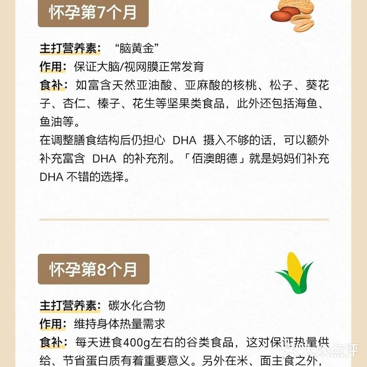 孕期每个月所需营养有哪些？