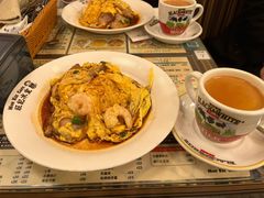 虾仁叉烧双拼滑蛋饭-旺记冰室(九龙中心大厦店)