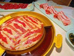 芝士煎蛋锅底-猪啊牛呀羊啊铜盘烤肉(正大广场店)
