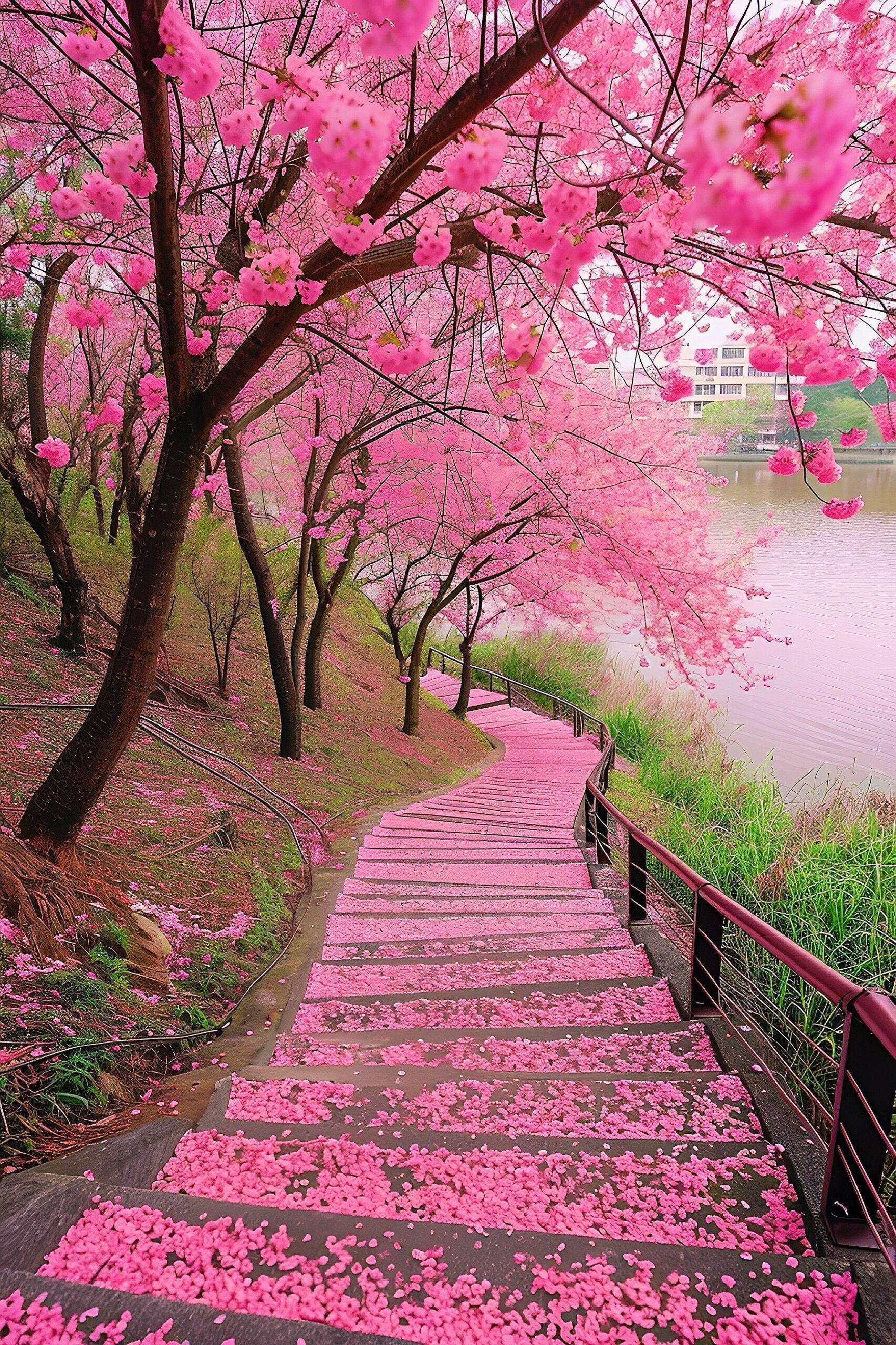 樱花飘落如梦境