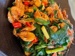 韭菜炒小河虾-烧肉馆(古北水镇景区店)