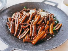 韭菜台炒鳝肚-怡园饭店-餐厅(四望亭店)