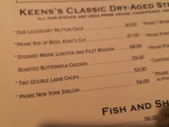 菜单-Keens Steakhouse