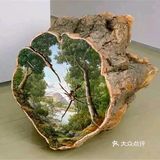木桩上的创意画