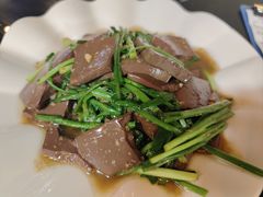 韭菜炒鸭血-博鳌悠然·忠锐杂粮茶餐厅
