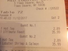 账单-RED LOBSTER(中城西店)