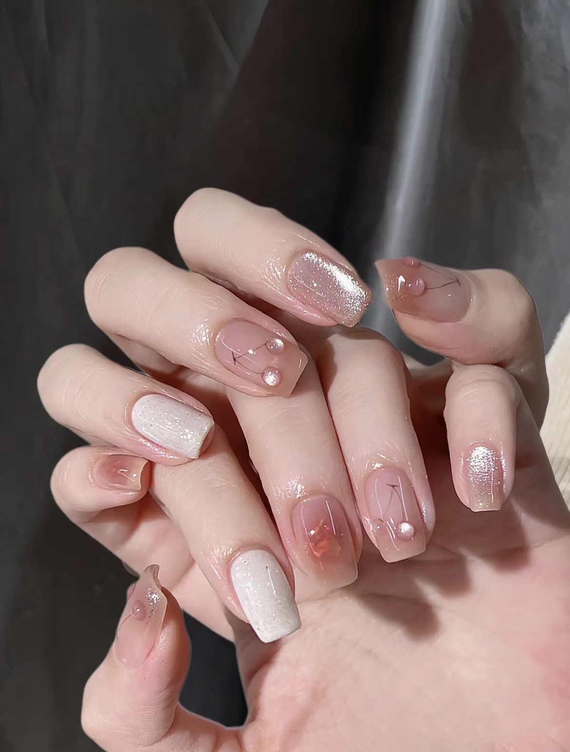 清透的小樱桃美甲#好看的美甲 #美甲款